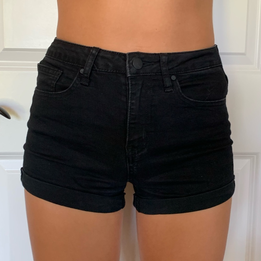 black high rise jean shorts!!